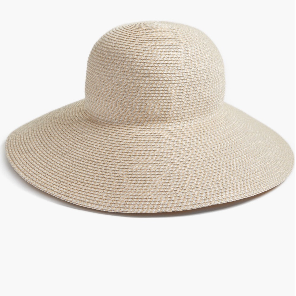 Wide-Brim Straw Sun Hat - Natural Beige - Picture 12 of 13